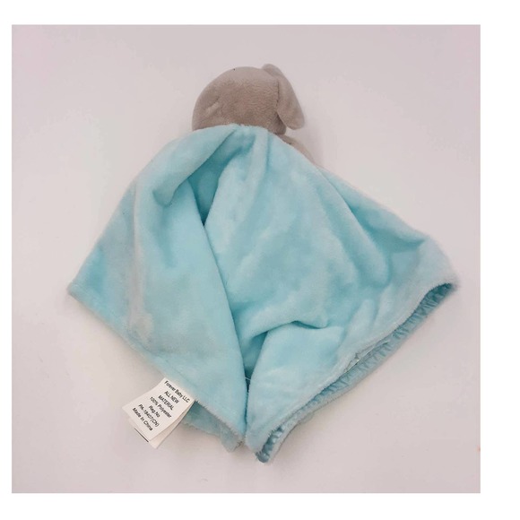 New Forever baby, security blanket, lovey, Teether Blue Elephant Stuffed Animal - Picture 2 of 7